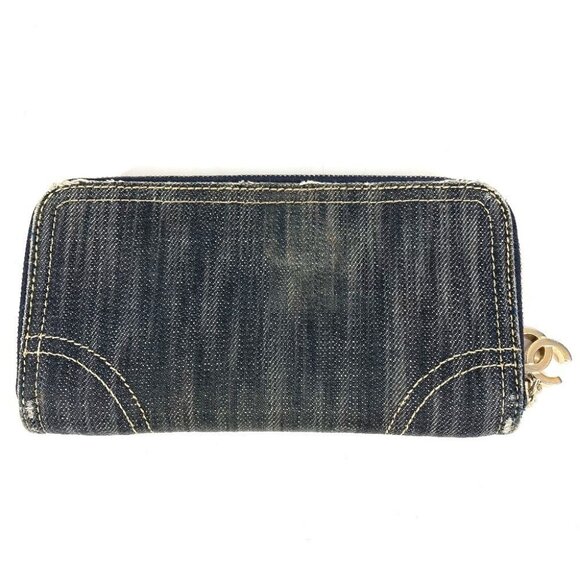CHANEL A31900 Sparkling denim Zip Around Long Wallet Denim blue - Picture 2 of 16
